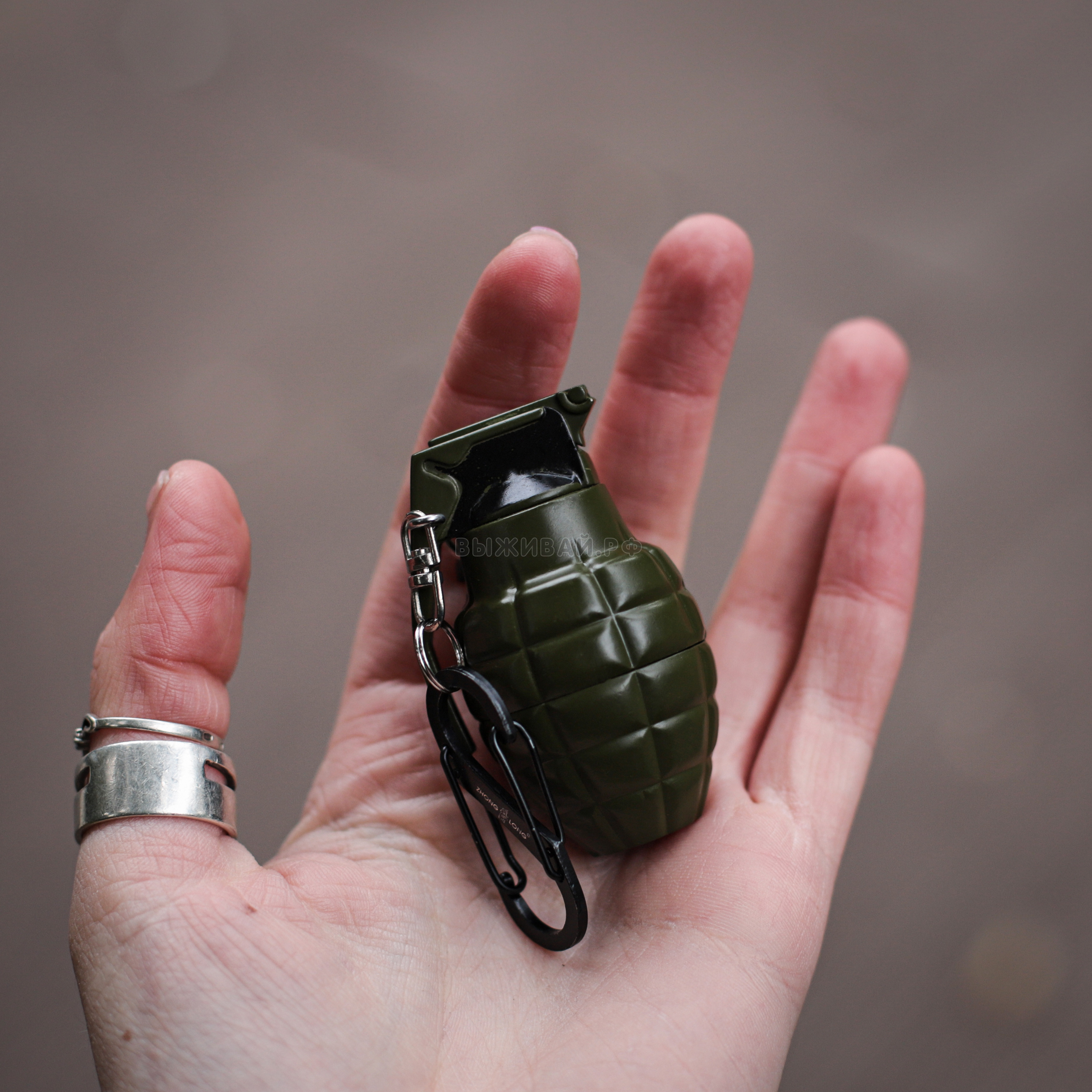 Зажигалки USB, бензиновые, импульсные: Зажигалка брелок Граната Ф1 ...