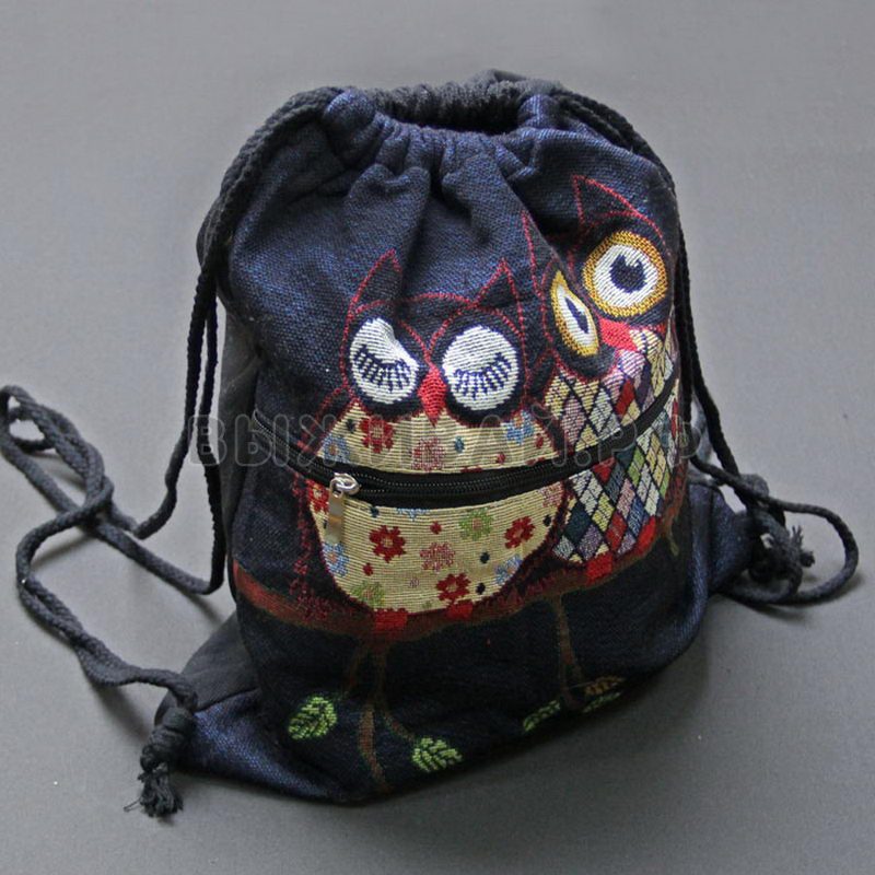 Холщовый мешок-рюкзак Тёмные совы