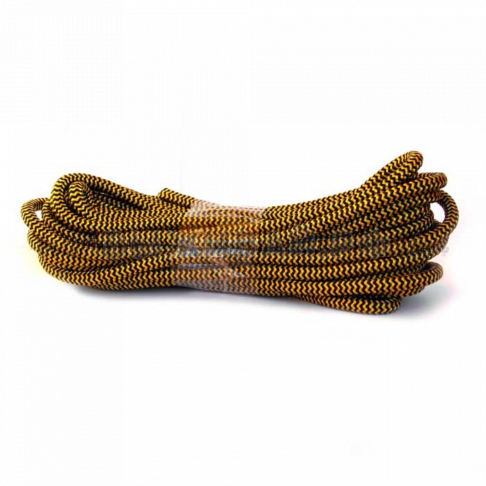 Веревка ПП плетеная с сердечником Желто-черная ∅ 6мм, 10м.