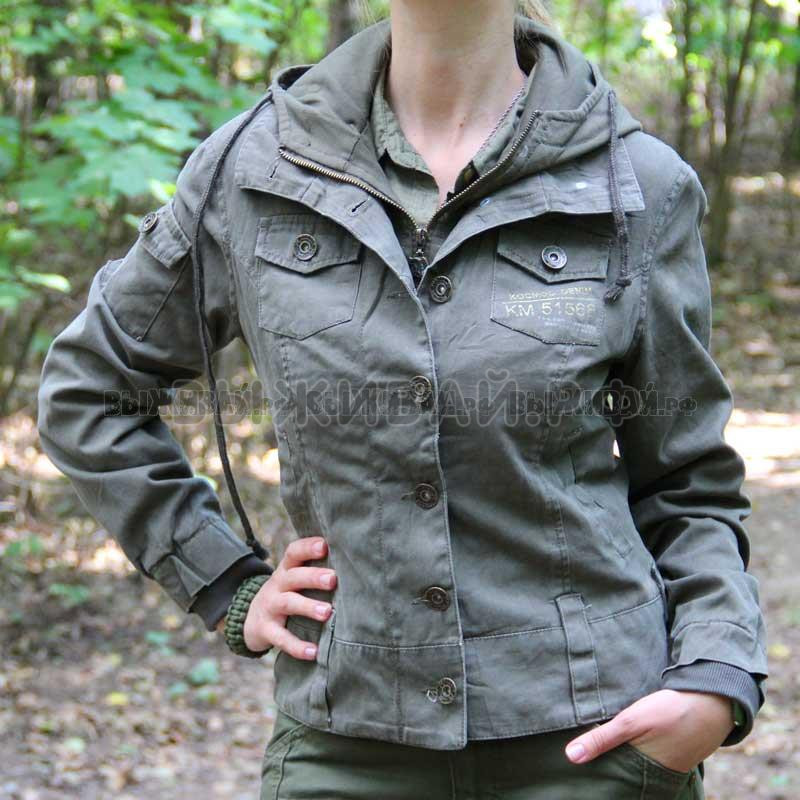 Куртка милитари КМ-51568 женская, олива