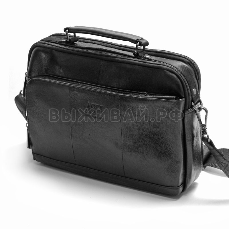Кожаный портфель A&H 170477 Black
