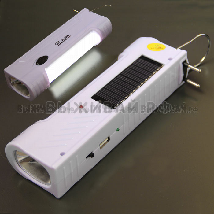 Фонарь, лампа, USB порт, на солнечной батарее (220В)