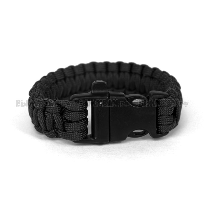 Браслет из паракорда со свистком COBRA (BLACK) Браслет из паракорда со свистком COBRA (BLACK)