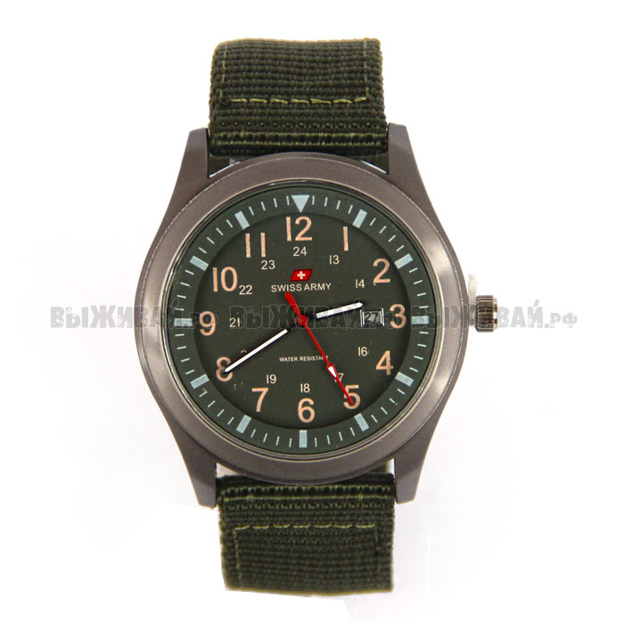 Часы Swiss Army с датой большие, Олива Часы Swiss Army с датой большие, Олива