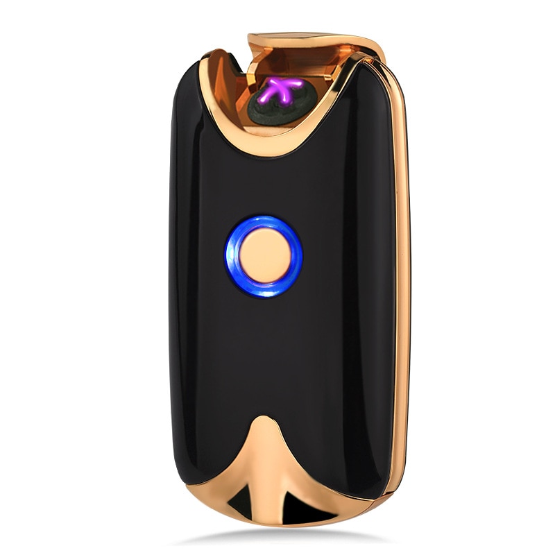 Импульсная USB зажигалка 2Х DH-30 черное золото Импульсная USB зажигалка 2Х DH-30 черное золото