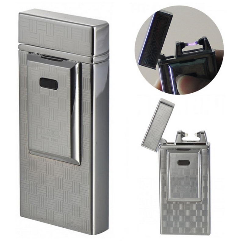 Импульсная USB зажигалка TIGER TW900 серебро Импульсная USB зажигалка TIGER TW900 серебро