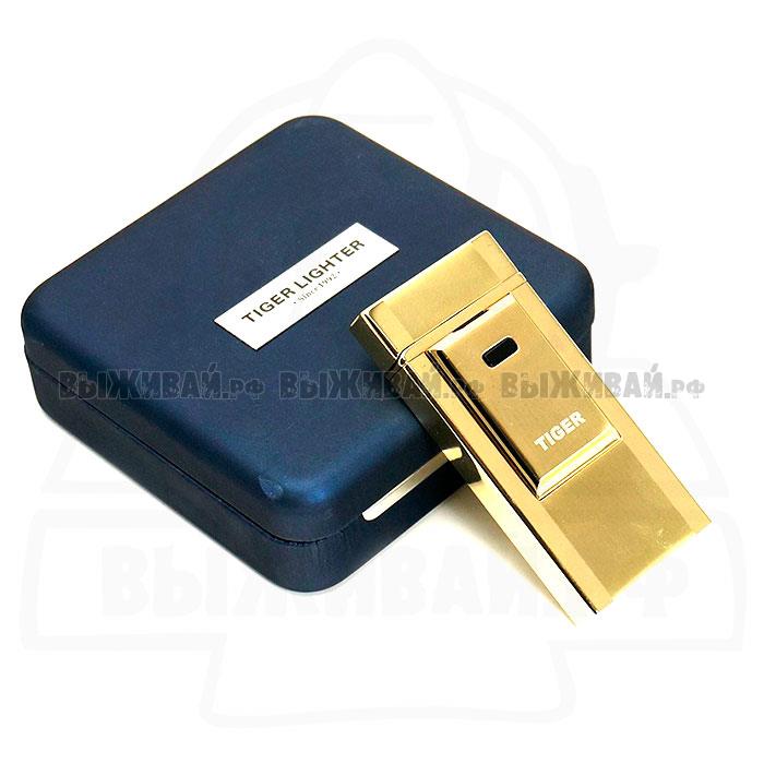 Импульсная USB зажигалка TIGER TW900 золото Импульсная USB зажигалка TIGER TW900 золото