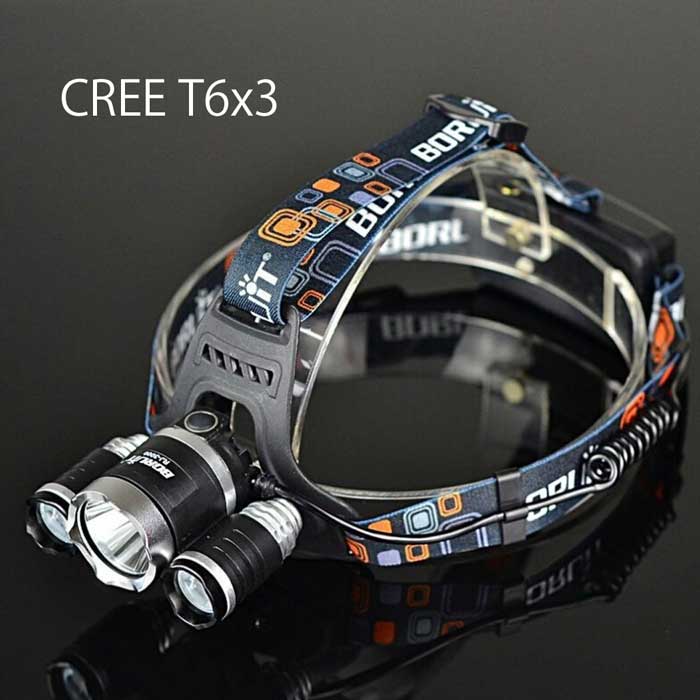Налобный фонарь Boruit RJ-3000 (IP55) CREE T6x3 Налобный фонарь Boruit RJ-3000 (IP55) CREE T6x3