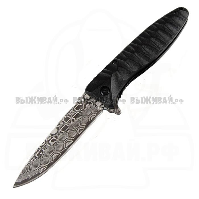 Нож cкладной GANZO G620-2 BLACK с травлением Нож cкладной GANZO G620-2 BLACK с травлением