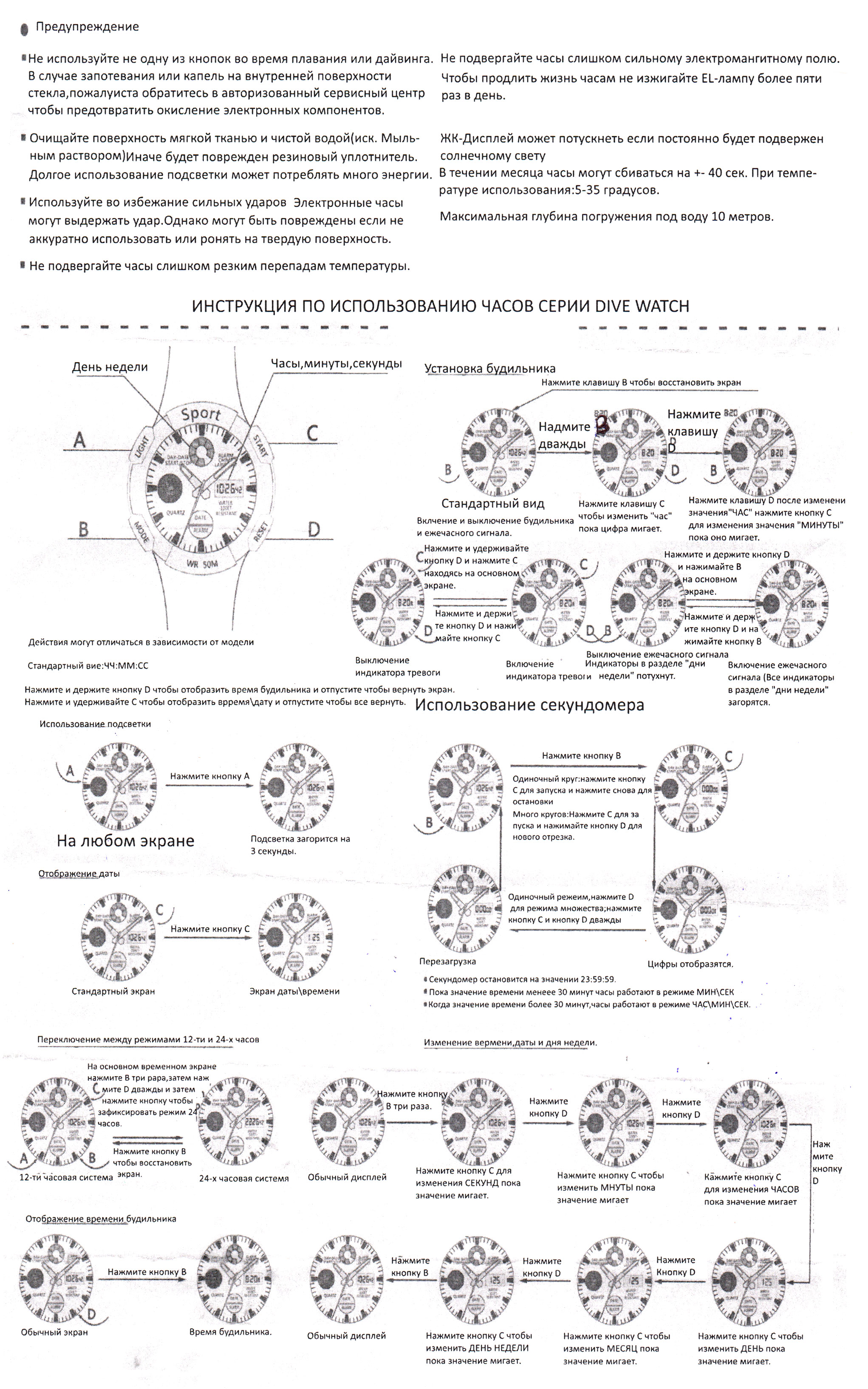 Инструкция к часам AMST 3003