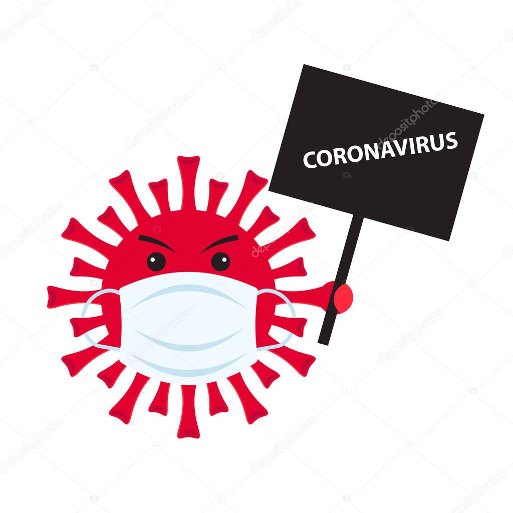depositphotos 337839264 illustrazione stock carattere virus in un medico